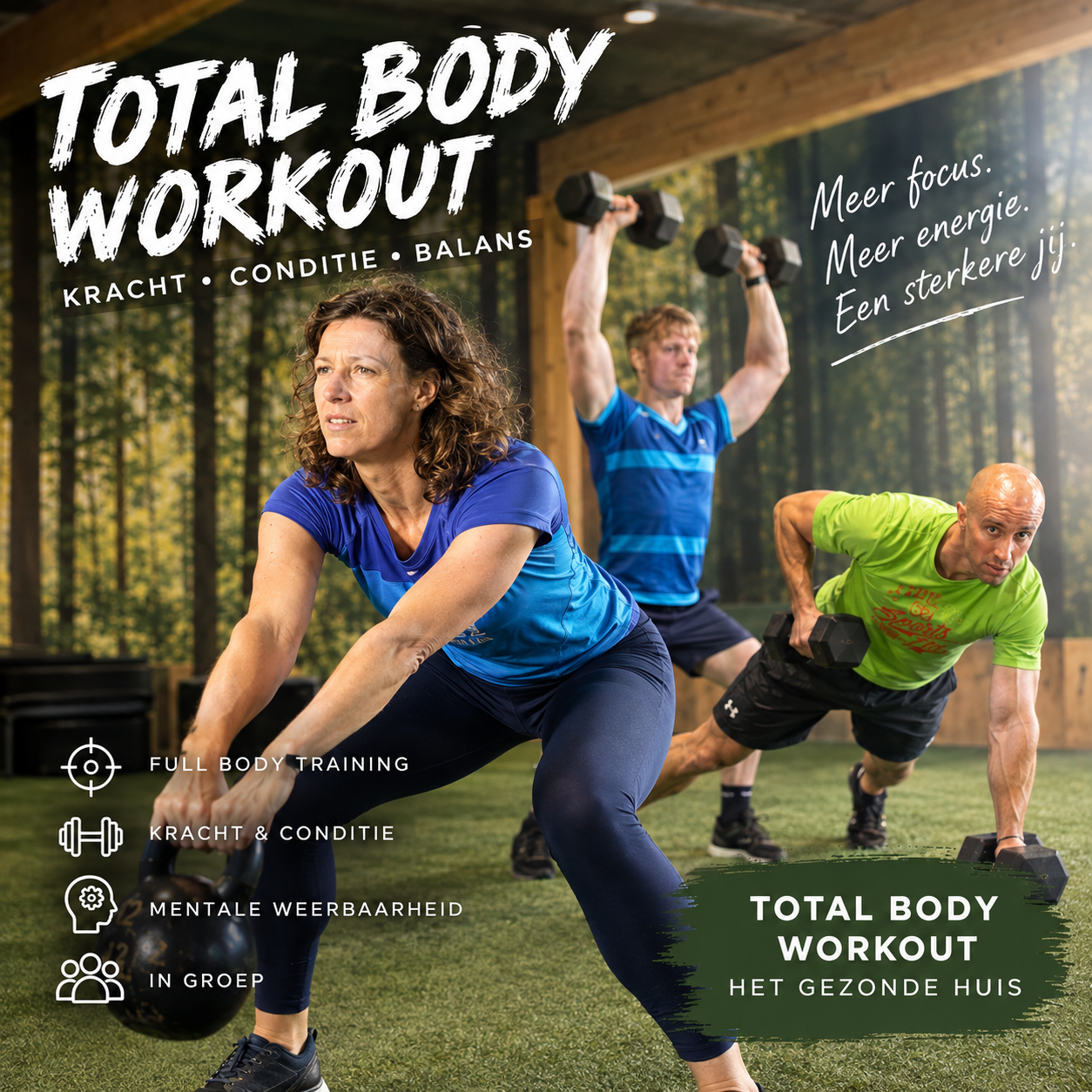 Total Body Workout - groepsles Crosstraining - groepsles
