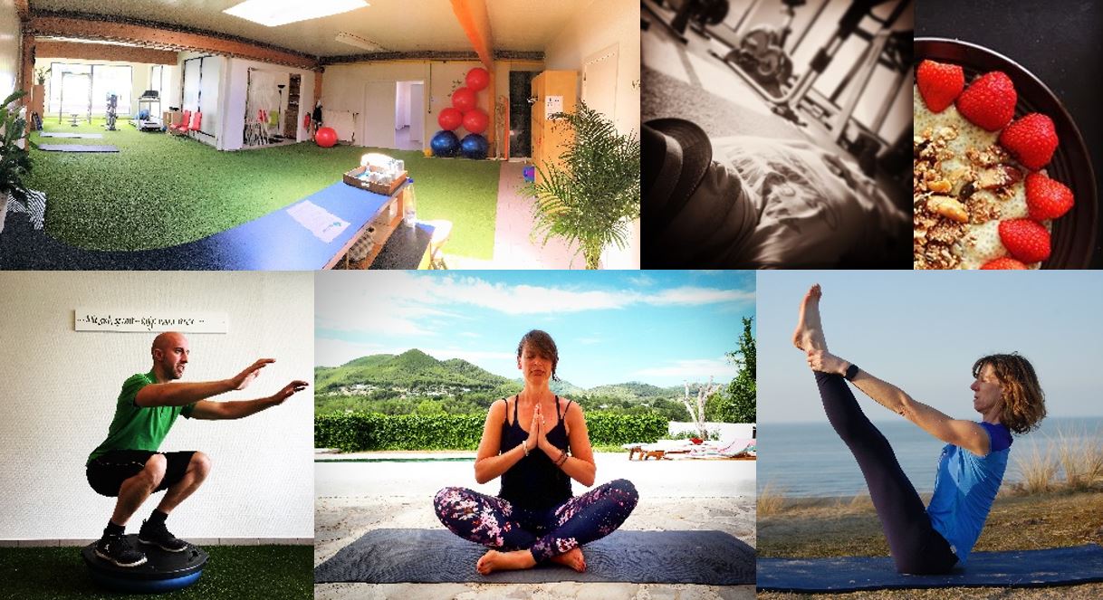 Personal training, yoga, pilates, trainingszaal, gezond eten, ontspanningsoefeningen, ... 